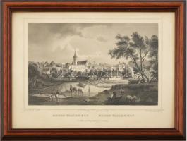 Ludwig Rohbock (1820-1883) - L. Oeder: Marosvásárhely, Acélmetszet, papír, jelzett a metszeten, 16×22 cm Keretben