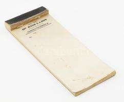 cca 1930 Dr. Kiss Lajos, községi orvos, Sárszentlőrincz, vénytömb, első lap kissé foltos