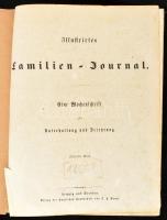 1856 Illustriertes Familien-Journal egész évfolyam bekötve. Számos fametszetű illusztrációval. Egy lap kijár. Későbbi egészvászon kötésben