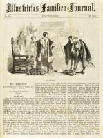 1856 Illustriertes Familien-Journal egész évfolyam bekötve. Számos fametszetű illusztrációval. Egy l...