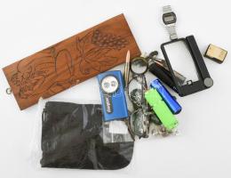 Vegyes bolha tétel, mindenféle tárggyal, órákkal, művészeti, stb