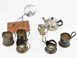 Konyhai fém eszközök: pohártartó, kávé pörkölő, kanna, stb