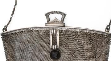 cca 1920 Ezüst (Ag) színházi tárca, jelzés nélkül, nettó: 112 g