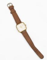 Roamer férfi karóra, kvarc, bőr szíjjal, nem jár, plexin karcok, 3x3 cm