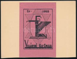 Dinnyés Ferenc (1886-1958), össz. 3 db art deco ex libris. Fametszet (db) vagy klisé (1 db), papír, ...