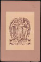 Érdekes régi ex libris tétel, össz. 4 db, közte 3 db szecessziós (Jugendstil): 
Liesen, Eduard (186...