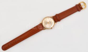 Cornavin kvarc karóra, bőr szíjjal, működik, számlap enyhén karcos, d: 3,2 cm