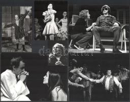 cca 1960-1980 Keleti Éva színházi fotói, össz. 15 db, rajtuk híres színészek és színésznők: Sinkovit...