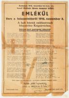 1916 Emlékül. vers a felszentelésről 1916. november 8. A hadi hőseink emlékművének felszentelése Kragujevácban. Molnár János szabadköltő verse. Nyomtatvány 20x30 cm Ragasztve