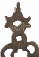 Antik hanukiah, XIX. sz., bronz, 20x14 cm