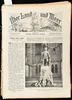 1908 Über Land und Meer c. német nyelvű képes folyóirat 8 db száma, gazdag képanyaggal, közte fekete-fehér és színes reprodukciókkal, hirdetésekkel, érdekes fotókkal és írásokkal. Viseltes állapotban, sérülésekkel.