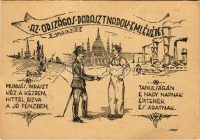 1946 Országos Parasztnapok emlékére. Az Ipar a Mezőgazdaságért. Magyar Parasztélet kiadása, reklámlap / Hungarian National Farm Days, Industry for the Agriculture, propaganda, advertisement card (EB)