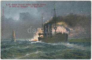 1914 SMS Emden kleiner Kreuzer der deutschen Kaiserlichen Marine, beschießt Madras im Golf von Bengalen / WWI SMS Emden Dresden class light cruiser of the Imperial German Navy, the bombardment of Madras