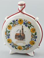 Hollóházi Sopron látképes kulacs. Matricás, jelzett, minimális kopással. 20 cm