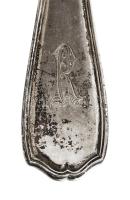 Ezüst (Ag) Strübe & Sohn antik merőkanál, 2 db, monogrammal gravírozott, jelzett, korának megfel...