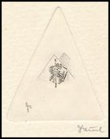 Dániel Viktor (1926-2001): Mi-ni ex-libris "Dani". Mappa össz. 10 db grafikával. Rézkarc, ...