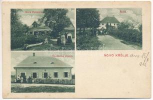 1912 Nova Krslja, Novo Krslje; Kuca Rukavina, Skola, Oruznicka postaja / school, villa, police station (fa)