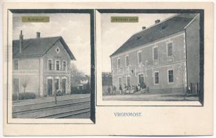 1913 Vrginmost, Gvozd; Kolodvor, Obcinksi ured / vasútállomás, községháza / railway station, town hall (EK)