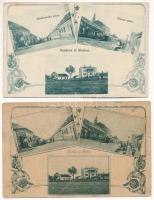 Szalatnok, Szlatina, Slatine; - 2 db RÉGI város képeslap / 2 pre-1945 town-view postcards