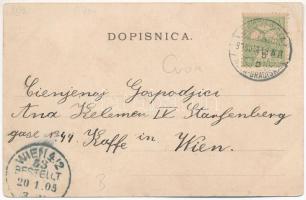 1905 Újgradiska, Novagradiska, Nova Gradiska; Osijecka ulica / Eszéki utca / street view (r)