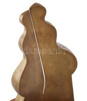 Deim Pál (1932-2016): Bábu. Patinázott bronz, márvány talapzaton. Jelzés nélkül. d: 17,5 cm, m: 26,5...