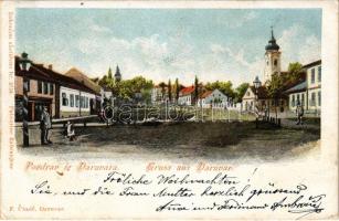 1902 Daruvár, Daruvar; utca, templom / street view, church (r)