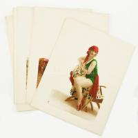 cca 1930 13 db erotikus színezett fotó nagyobb méretben 22x29 cm / Colorful pin-up photos