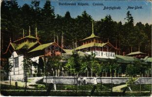 1924 Bártfa, Bártfafürdő, Bardejovské Kúpele, Bardiov, Bardejov; Kaszinó, New York étterem / casino, restaurant (EK)