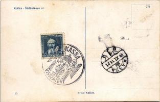 1938 Kassa, Kosice; Stefánikova ul. / Stefánik utca, üzletek / street view, shops + "1938 Kassa...