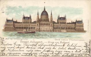 1899 Budapest V. Parlament hajóval litho (fa)