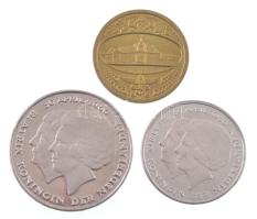 Hollandia 1980. 1G Ni "Beatrix beiktatása" + 2 1/2G Ni "Beatrix beiktatása" + pé...