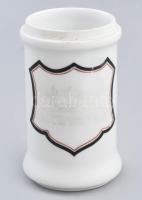 Zsolnay gyógyszertári edény tető nélkül. Kopott. 12 cm