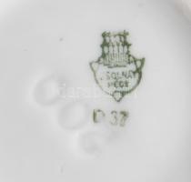 Zsolnay gyógyszertári edény tető nélkül. Kopott. 12 cm