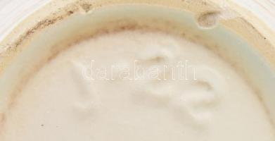 Virágmintás mázas kerámia váza. Kézzel festett, jelzés nélkül, hibátlan 23 cm