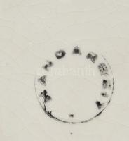 Kosár formájú kínáló mázas kerámia. kézzel festett, jelzett, hibátlan 29x18 cm