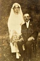 cca 1870-1900 21 db klf méretű esküvői fotó vegyes állapotban