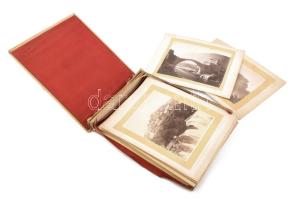 cca 1880 Bosznia fotóalbum 26 db nagy méretű városképes fotóval. Megviselt keménytáblás vászonkötésben 31x40 cm / 26 Large photos of Bosnia