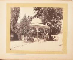 cca 1880 Bosznia fotóalbum 26 db nagy méretű városképes fotóval. Megviselt keménytáblás vászonkötésb...