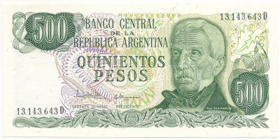 Argentína 1982. 500P T:AU hajlás az egyik szélén Argentina 1982. 500 Pesos C:AU bend on one side Krause P#303