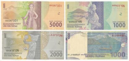 Indonézia 2013. 1000R + 2016. 1000R + 2000R + 5000R T:UNC
Indonesia 2013. 1000 Rupiah + 2016. 1000 ...