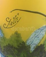 Gallé jelzéssel: Szitakötős váza, minimális kopottsággal, m: 39 cm