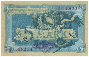 Német Birodalom 1904. 5M hat számjegyű sorszám T:AU
German Empire 1904. 5 Mark six digit serial C:A...