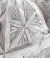 Kristály hamuzó ezüst (Ag) szerelékkel, jelzéssel, kopással, d: 8 cm, m: 4,5 cm