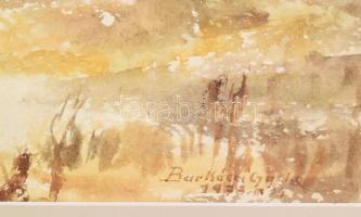 Barkóczi Gyula (1912-2000): Hegyvidéki táj. Akvarell, papír, jelzett, üvegezett fakeretben, 34×47 cm