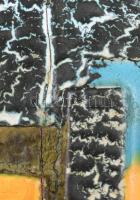 Bod Éva (1924-2004): Plasztikus fali kerámia fali dísz. Mázas kerámia, kézzel festett, jelzett, raga...