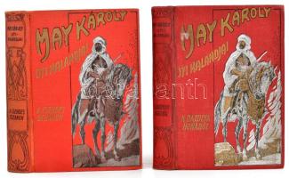 May Károly úti kalandjai, 2 kötet: A datolya honából. Keleti útirajzok. + A Csendes óceánon. Úti kalandok. Átdolgozta: Dr. Szabó Károly. Bp., é.n., Athenaeum. Kiadói illusztrált, aranyozott, festett egészvászon-kötésben, nagyrészt jó állapotban.
