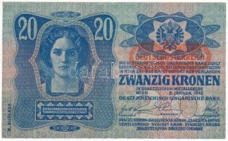 1913. 20K II. kiadás, piros "DEUTSCHÖSTERREICH" felülbélyegzéssel T:F szép papír
Adamo K1...
