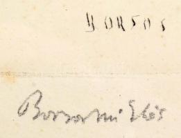 Borsos Miklós (1906-1990): Beszélgetés. Rézkarc, papír, jelzett, számozott (54/100), üvegezett faker...