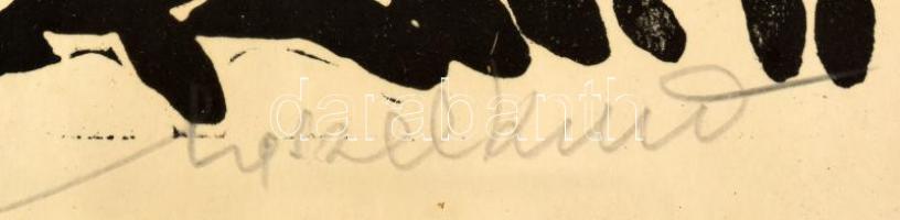 Maszelka János (1929-2003): "Szajka" (Erdély), 1990. Linómetszet, papír, jelzett, üvegezet...