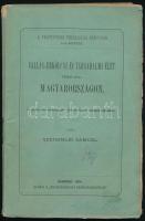 Szeremlei Sámuel: Vallás-erkölcsi és társadalmi élet 1848 óta Magyarországon. Protestáns Theologiai Könyvtár I. köt. Bp., 1874, Magyarországi Protestánsegylet (Franklin-ny.), VIII+113+(3) p. Kiadói papírkötés, kissé sérült borítóval, kissé foltos lapokkal, helyenként kissé sérült lapszélekkel.